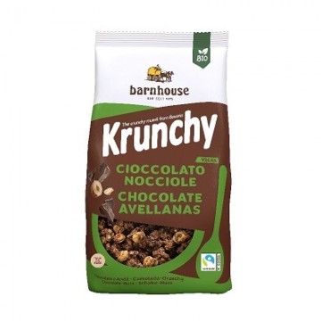 MUESLI CRUNCHY SUN CHOCOLATE NEGRO Y AVELLANAS SIN ACEITE DE PALMA 375G BARNHOUSE