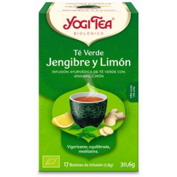 INFUSION TE VERDE JENGIBRE Y LIMON 17X1 8G YOGI TEA