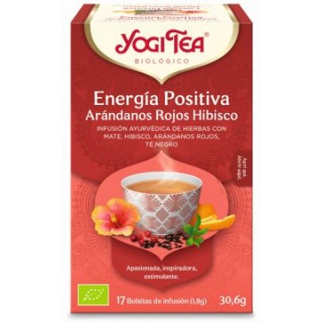 INFUSION ENERGIA POSITIVA ARANDANOS ROJOS E HIBISCO 17X1 8G YOGI TEA