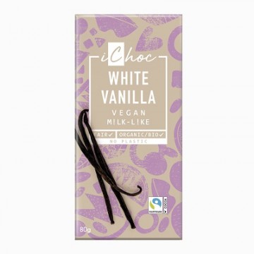 CHOCOLATE BLANCO VEGANO CON VAINILLA BIO 80G ICHOC