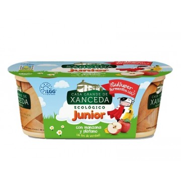 YOGUR JUNIOR MANZANA Y PLATANO REFRIGERADO 2X125G CASA GRANDE DE XANCEDA