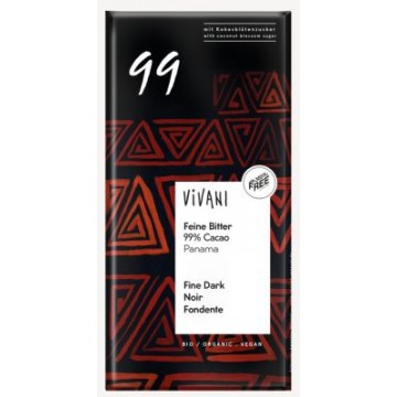 CHOCOLATE NEGRO 99 CACAO AZUCAR DE COCO 80G VIVANI
