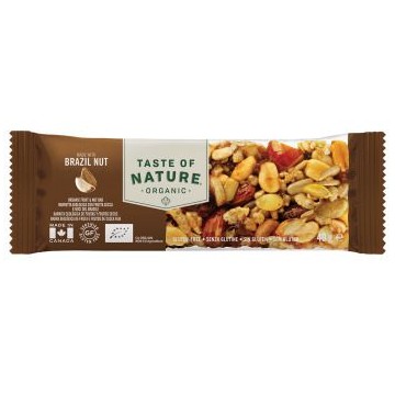 BARRITA DE NUECES DE BRASIL CON SEMILLAS Y PASAS SIN GLUTEN 40G TASTE OF NATURE