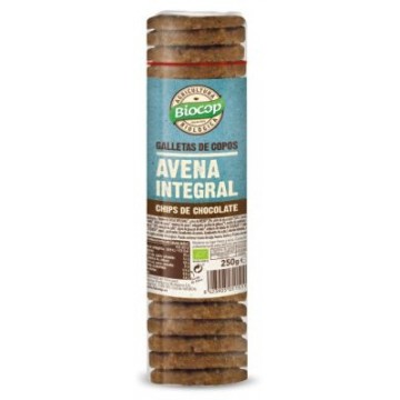 GALLETAS DE COPOS DE AVENA INTEGRALES CON CHIPS DE CHOCOLATE 250G BIOCOP