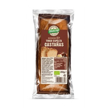 BIZCOCHO CASTANAS TRIGO ESPELTA 250G BIOCOP