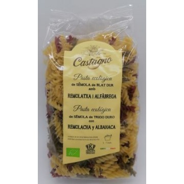ESPIRALES TRICOLOR DE TRIGO CON REMOLACHA Y ALBAHACA BIO 500G CASTAGNO