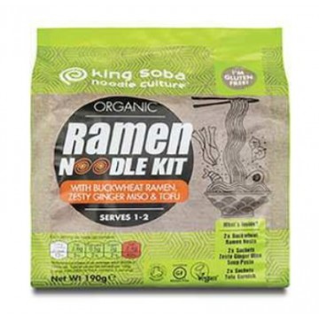 KIT DE NOODLES RAMEN DE TRIGO SARRACENO CON JENGIBRE MISO Y TOFU SIN GLUTEN KING SOBA