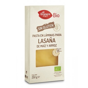 LAMINAS DE LASANA SIN GLUTEN BIO 250G EL GRANERO INTEGRAL