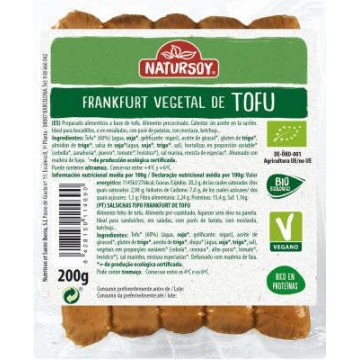 FRANKFURT DE TOFU REFRIGERADO 200G NATURSOY