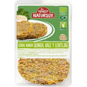 CEREAL BURGER QUINOA KALE LENTEJAS REFRIGERADO 2X100G NATURSOY