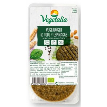 VEGEBURGER DE TOFU Y ESPINACAS 2U REFRIGERADO 160G VEGETALIA