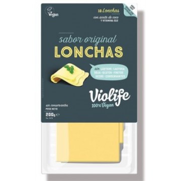 LONCHAS VEGANAS SABOR QUESO ORIGINAL REFRIGERADO 200G VIOLIFE