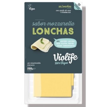 LONCHAS VEGANAS SABOR MOZZARELLA REFRIGERADO 200G VIOLIFE