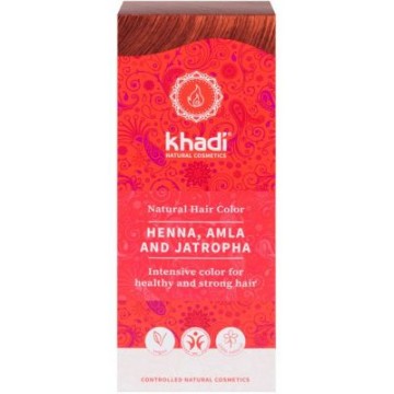 HENNA NATURAL CON AMLA Y JATROPHA ROJO 100G KHADI