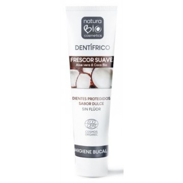 DENTIFRICO FRESCOR SUAVE ALOE VERA Y COCO SIN FLUOR 75ML NATURABIO COSMETICS
